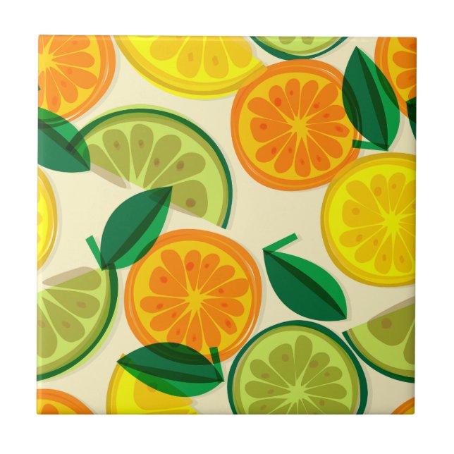 Carreau Cool Cutrus motif dans les couleurs rétro Vert Jau (Devant)