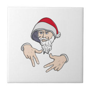 Carreau Cool Gangsta Hip hop Rap de la main Père Noël