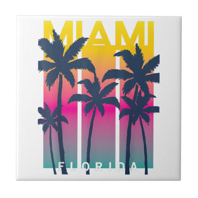 Carreau Cool Miami Florida Graphic Design Tee - shirts, I  (Devant)