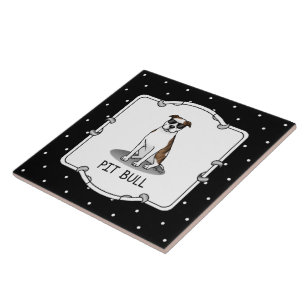 Carreau Cool Pit Bull et lunettes de soleil (lt brindle bl