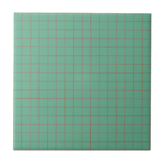Carreau Cool Turquoise Bleu & Rouge À damiers Rétro Minima