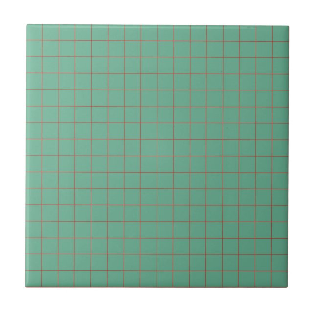 Carreau Cool Turquoise Bleu & Rouge À damiers Rétro Minima (Devant)