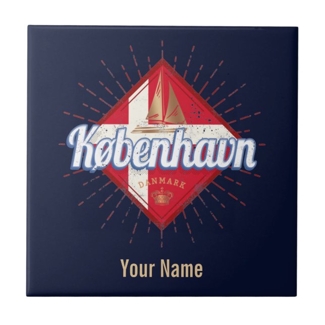 Carreau Copenhague capitale Danemark Retro voilier (Devant)