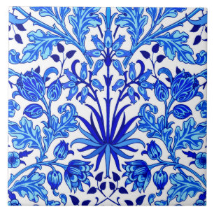 Carreau Copie de jacinthe de William Morris, bleu de