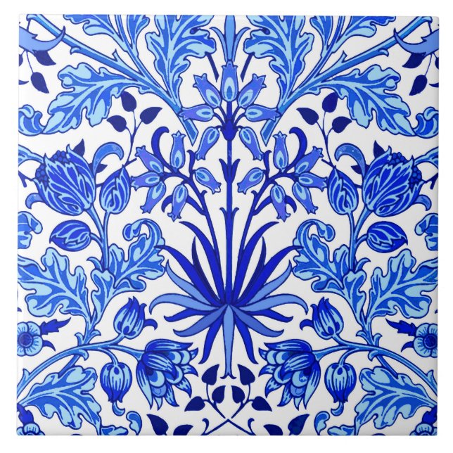 Carreau Copie de jacinthe de William Morris, bleu de (Devant)