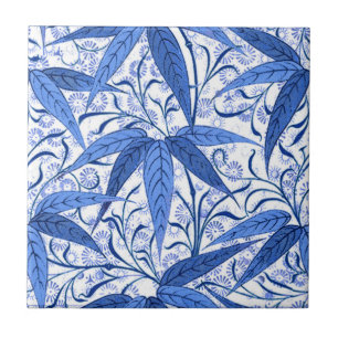 Carreau Copie de William Morris, bleu de cobalt et blanc