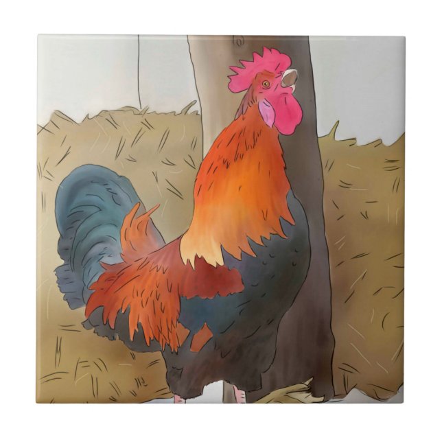 Carreau coq chantant (Devant)
