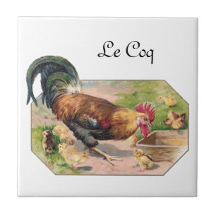Carreau Coq et poussins