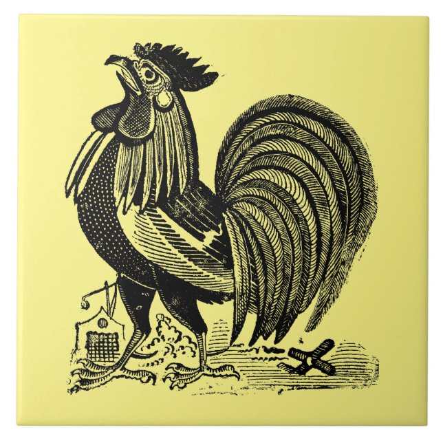 Carreau Coq vintage par José Guadalupe Posada (Devant)