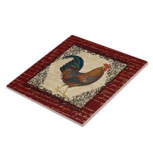 Carreau Coq vintage rouge