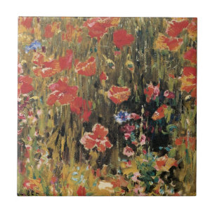 Carreau Coquelicots par Robert Vonnoh, Impressionnisme Vin