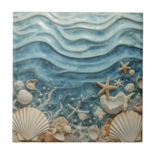 Carreau Coquillage élégant Céramique côtière 3D