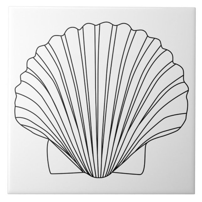 Carreau Coquillage noir de feston de palourde (Devant)