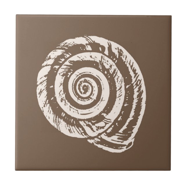 Carreau Coquillage spiral, Taupe Tan et Crème / Beige (Devant)