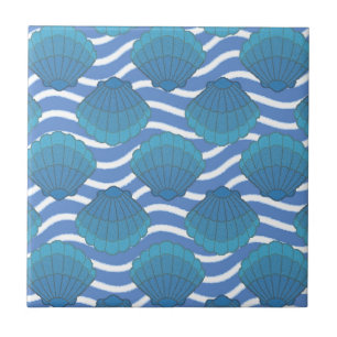 Carreau Coquillage vintage Et Motif Vagues