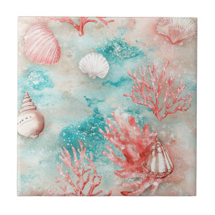 Carreau Coquillages et Motif de Vagues Océaniques (11)
