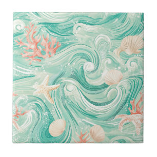 Carreau Coquillages et Motif de Vagues Océaniques (8)