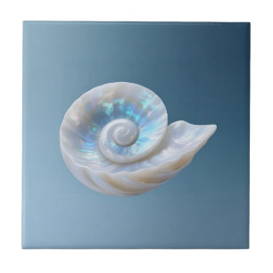Carreau Coquille de Nautilus iridescente en spirale