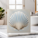 Carreau Coquille de pétoncle - Bleu doux et crème<br><div class="desc">Coquille de pétoncle - Bleu doux et crème</div>
