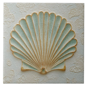 Carreau Coquille Saint-Jacques aqua et sable Côtière
