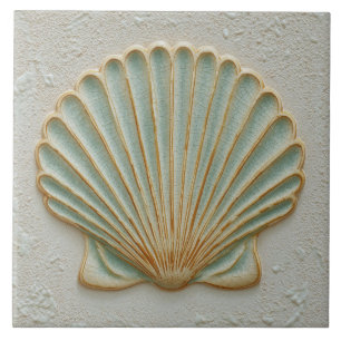 Carreau Coquille Saint-Jacques en Or Douce et Aqua Côté Me
