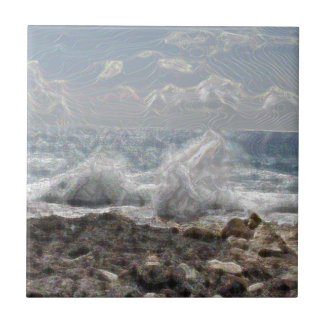 Carreau Corail et vagues (Devant)