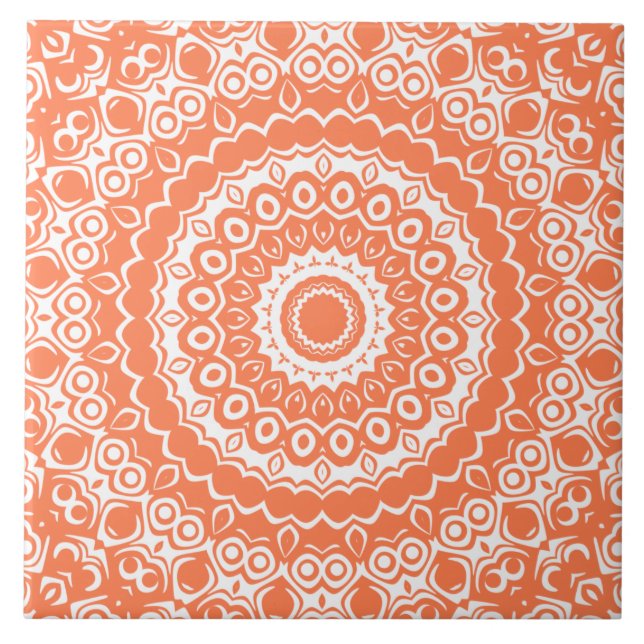 Carreau Corail Mandala Motif Géométrique (Devant)