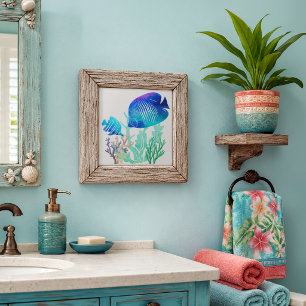 Carreau Corail Reef Poisson Aquarelle Style Marine Vie Art