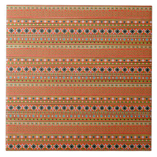 Carreau Coral Aztec Style Sud-Ouest Motif