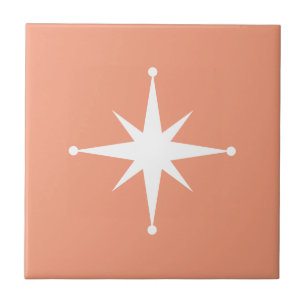 Carreau Coral Starburst Mid Century Moderne Rétro