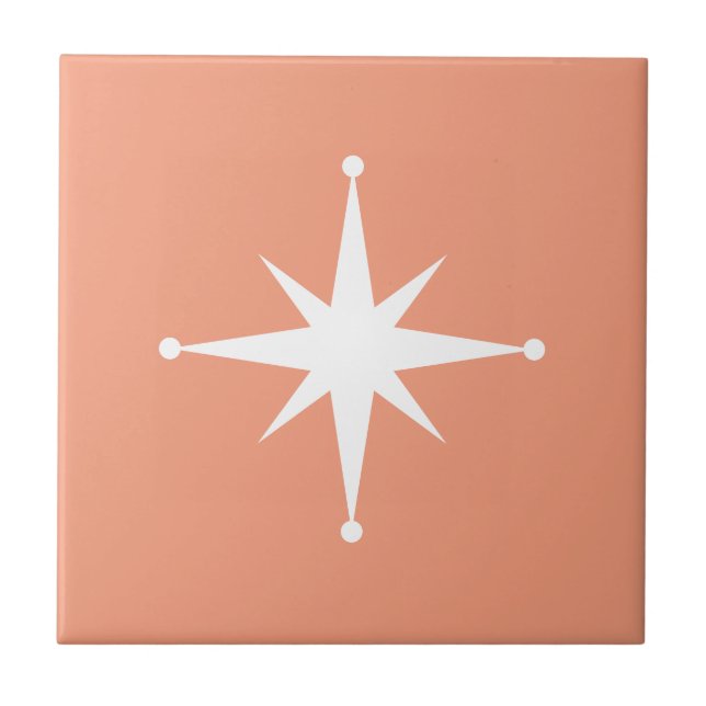 Carreau Coral Starburst Mid Century Moderne Rétro (Devant)