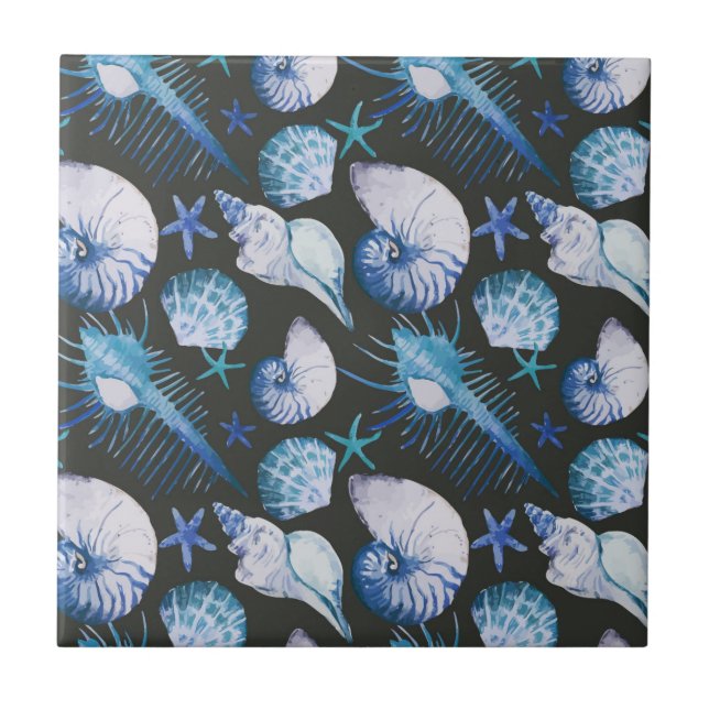 Carreau Coraux avec Motif de coquillages (Devant)