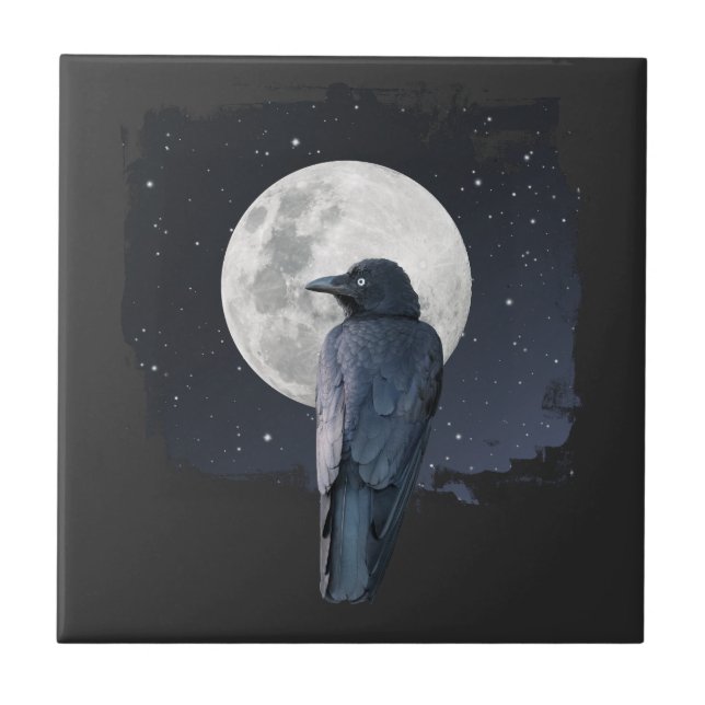 Carreau Corbeau de la forêt Lune froide (Devant)