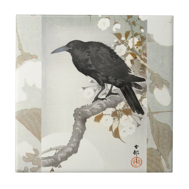 Carreau Corbeau Koson Oiseau Japonais Corneille (Devant)