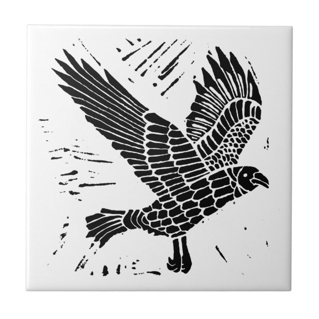 Carreau Corbeau noir et blanc Coupe Lino (Devant)