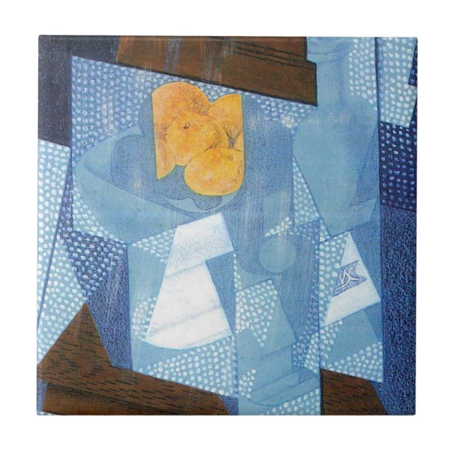 Carreau Corbeille de fruits par Juan Gris, Nature morte cu (Devant)