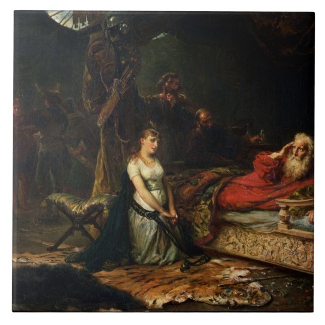 Carreau Cordelia et Roi Lear (huile sur la toile) (Devant)
