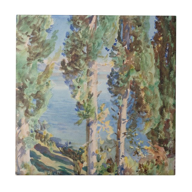Carreau Corfu Cyprès par John Singer Sargent (Devant)