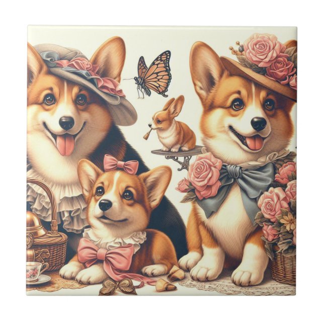 Carreau Corgi cardigan gallois Vintage (Devant)