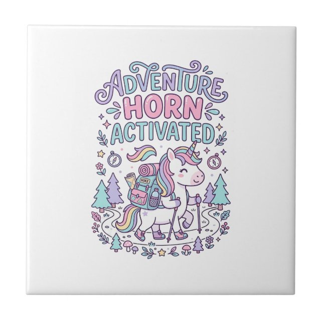 Carreau Corne d'Aventure de Licorne Activée Graphique Past (Devant)
