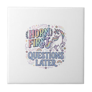 Carreau Corne de Licorne D'abord Questions Plus Tard Adora