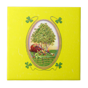 Carreau Cornemuses Shamrock Or Vert