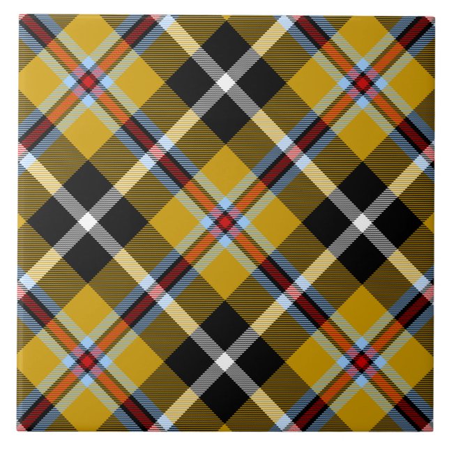 Carreau Cornouailles National Tartan Jaune et Noir Plaid (Devant)
