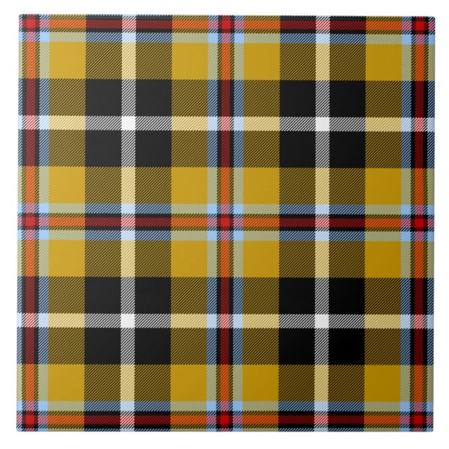 Carreau Cornouailles National Tartan Jaune et Noir Plaid (Devant)