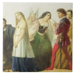 Carreau Cortège des caractères de Shakespeare (huile