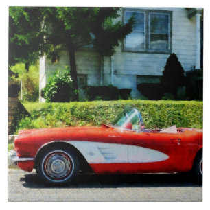 Carreau Corvette rouge et blanc convertible