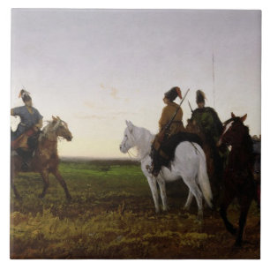 Carreau Cosaques à cheval, 1874 (huile sur la toile)