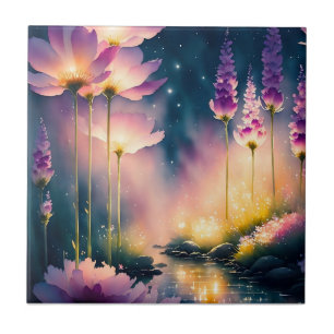 Carreau Cosmos fleuris Art Work