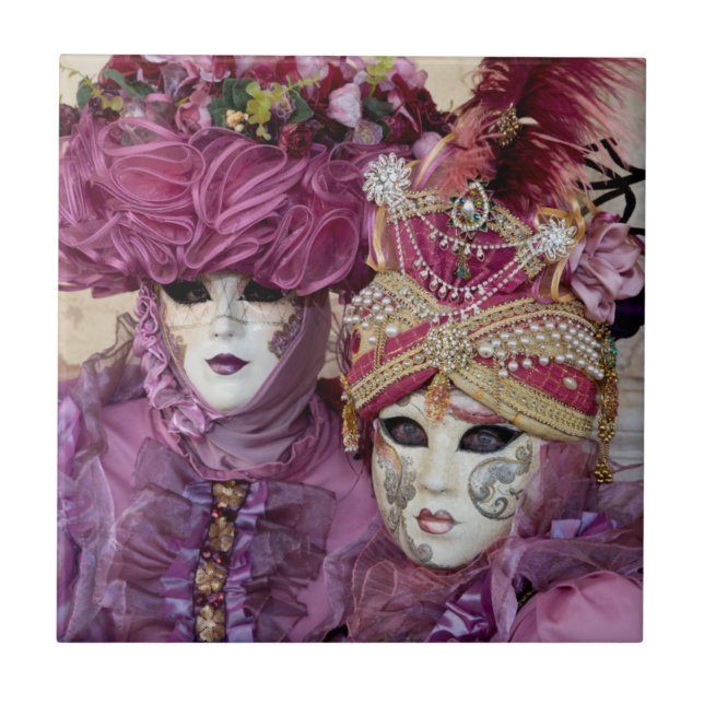Carreau Costume de Carnaval violet, Venise (Devant)