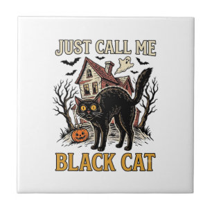Carreau Costume de chat noir Maison hantée Funny Halloween